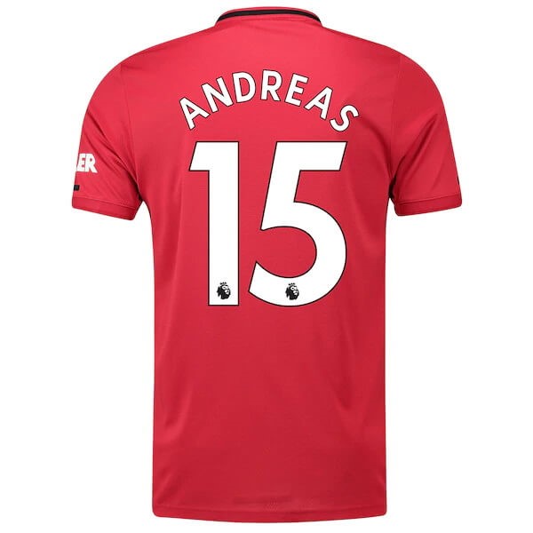 Camiseta Manchester United NO.15 Andreas 1ª 2019-2020 Rojo